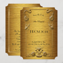 Prom Senior-Junior, Gold x Gold, Floral, Art Deco