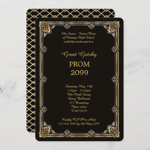 Prom Senior-Junior, Great Gatsby, Gold, Black Kaart