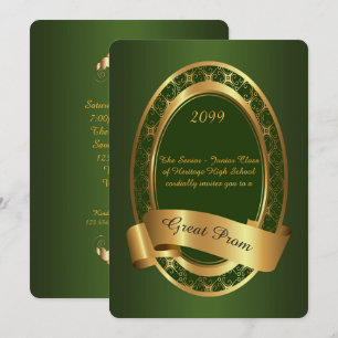 Prom Senior-Junior, Great Prom, smaragdgroen, goud Kaart