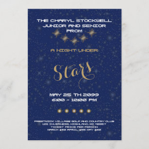 Prom senior junior, nacht onder sterren, blauw, st kaart