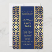 Prom Senior-Junior, Navy Gold Geometric Kaart (Voorkant)