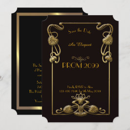 Prom Senior-Junior, zwart Gold Geometric, Art Deco Kaart