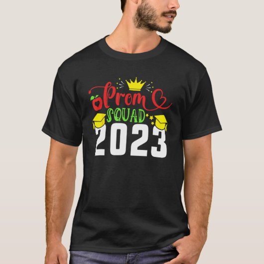 Prom Squad Senior 2023 Prom Afstuderen Matching T-shirt (Voorkant)