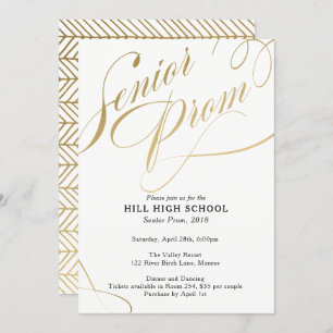 Prom-uitnodiging, Gold Script Senior Prom Kaart