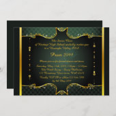 Prom-uitnodiging,Prom, Prom Senior,elegant, groen Kaart (Voorkant / Achterkant)