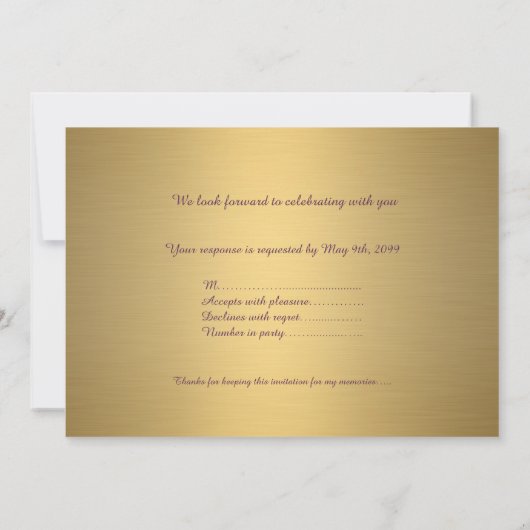 Prom-uitnodiging,Prom, Prom Senior,elegant, paars Kaart (Achterkant)