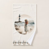 Promenade au phare côtier (Serviette à main)