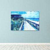 Promenade Bleue Plage Aquarelle Toile (Insitu (Plancher de Bois))