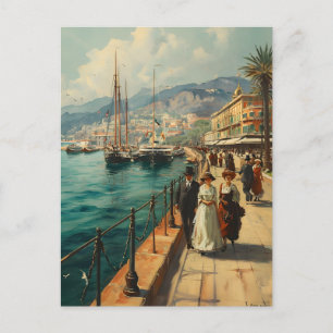 Promenade Côte d'Azur : Carte postale Vintage