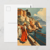 Promenade Côte d'Azur : Carte postale Vintage (Devant / Derrière)