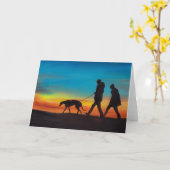 Promenade de coucher du soleil avec la carte de (Fleur jaune)