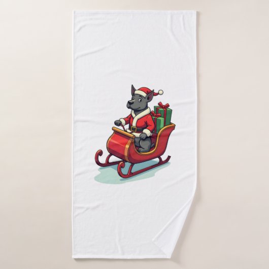 Promenade du Père Noël Pitbull (Serviette de bain)