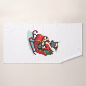 Promenade du Père Noël Pitbull (Serviette de bain)