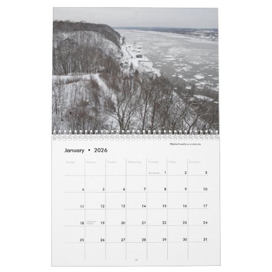 Promenade sur l'Hudson, Calendrier 2022 (Jan 2026)