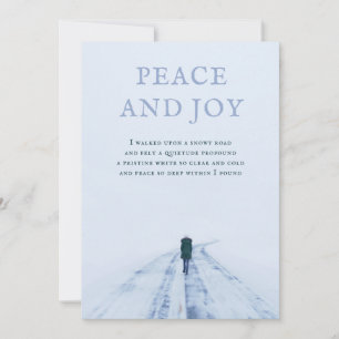 Promenade Sur Snowy Road Peace Poem Carte de vacan