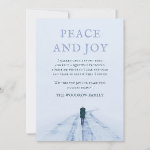 Promenade Sur Snowy Road Peace Poem Carte de vacan