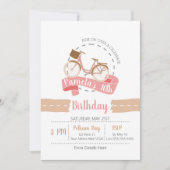 Promenade Sur Vélo Invitation Anniversaire | Rose (Devant)