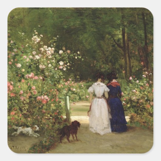 Promenade Vierkante Sticker (Voorkant)