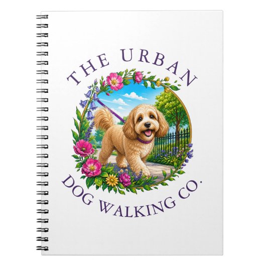 Promeneur de chiens Cockapoo Cahier à logo personn (Devant)