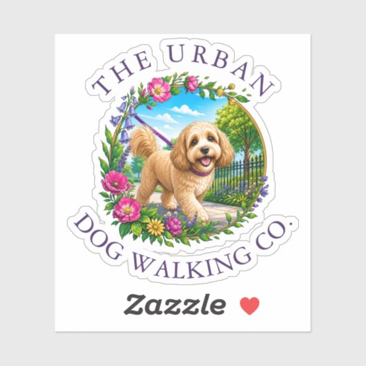 Promeneur de Cockapoo Autocollant Logo Personnalis (Feuille)