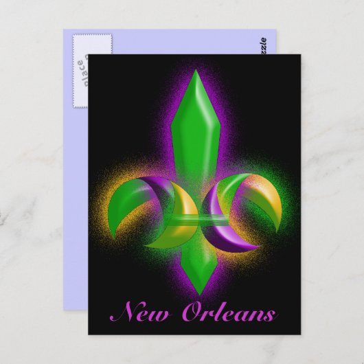 Promo Briefkaart Ggloing Fleur-de-lis New Orleans (Voorkant / Achterkant)
