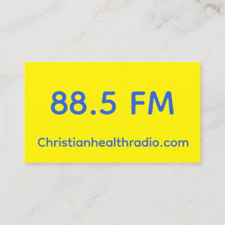 Promo cards for Christian Health Radio Visitekaartje