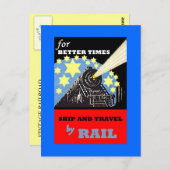 PROMO CARTE POSTALE POUR LES VOYAGES DE TRAIN VINT (Devant / Derrière)