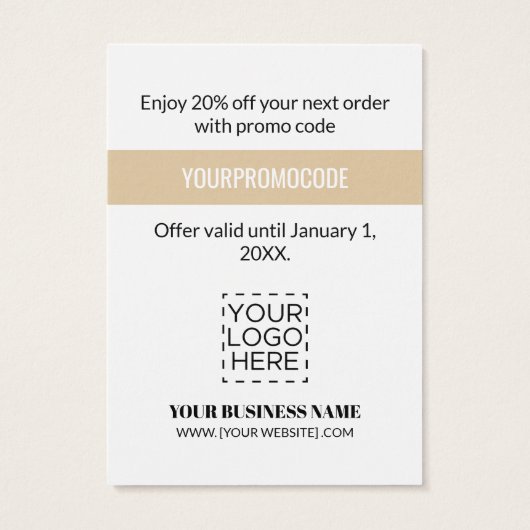 Promo Code Black Gold Marble Cartes de réduction (Dos)