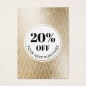 Promo Code Gold Chevron Motif cartes de réduction (Devant)