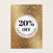 Promo-code Gold Faux Glitter Diskards Visitekaartje (Voorkant)