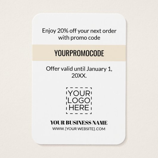 Promo-code Gold Stripes Disconteringskaarten Visitekaartje (Achterkant)