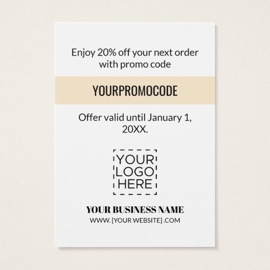 Promo Code Gold Tropical Parties scintillant Carte (Dos)