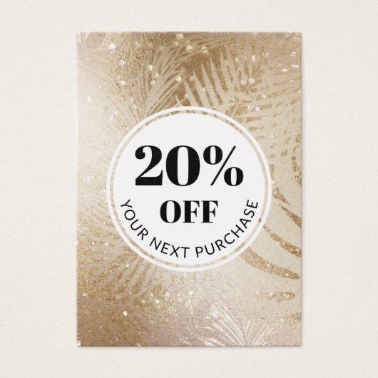Promo Code Gold Tropical Parties scintillant Carte (Devant)