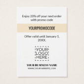 Promo Code Gold Tropische Glitter Discount Kaart (Achterkant)