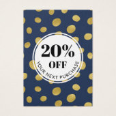 Promo Code Marine Blue Gold Cercles Carte de réduc (Devant)