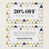 Promo Code Moderne Géométrique Coupon Cartes de ré (Devant & derrière)