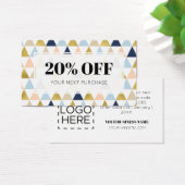 Promo Code Moderne geometrische disconteringskaart Visitekaartje (Bureau)