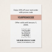 Promo Code Rose Gold Chevron Cartes de réduction (Dos)