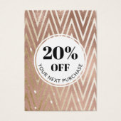 Promo Code Rose Gold Chevron Cartes de réduction (Devant)