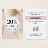 Promo Code Rose Or Géométrique Cartes de réduction (Devant & derrière)