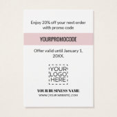 Promo Code Rose Or Géométrique Cartes de réduction (Dos)