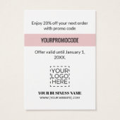 Promo Code Tropical Marine Bleu rose Cartes de réd (Dos)