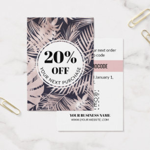 Promo Code Tropical Marine Bleu rose Cartes de réd