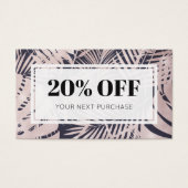 Promo Code Tropical Rose Marine Bleu Carte de rédu (Devant)