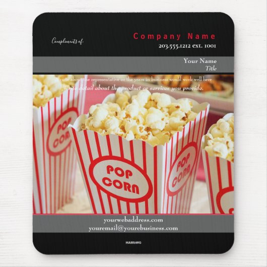 Promo Mousepad Popcorn Theme - HAMbyWG Muismat (Voorkant)