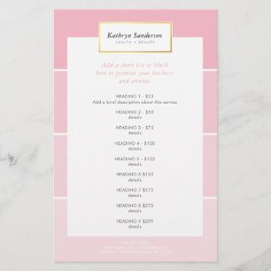 PROMO PRICE SERVICES LIJST moderne roze verfchip Flyer