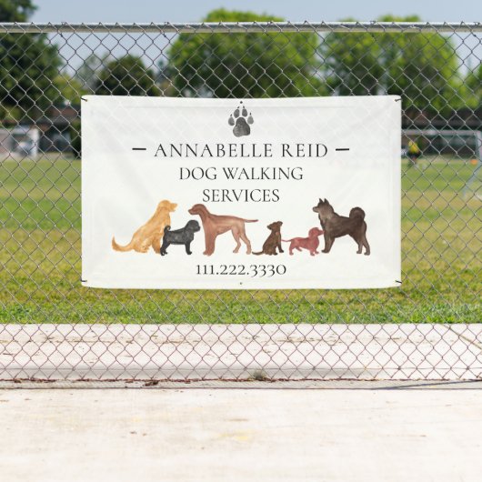 Promo Waterverf van Dog Walking Pet Sitter Service Spandoek (Insitu)
