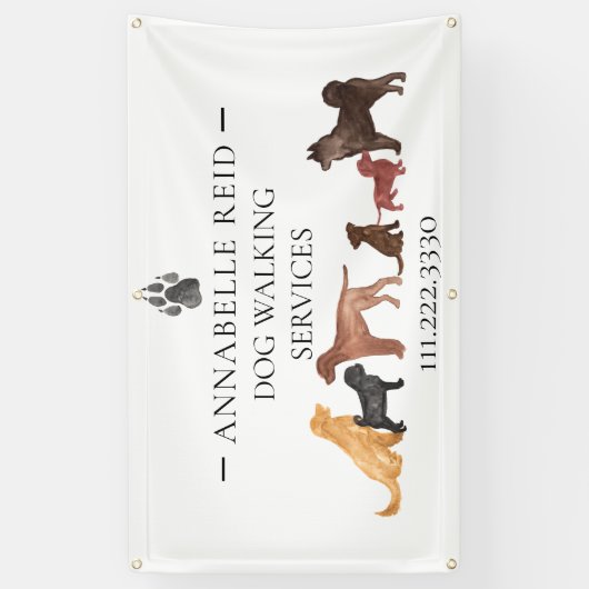 Promo Waterverf van Dog Walking Pet Sitter Service Spandoek