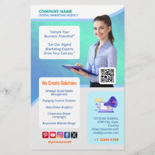 Promoot uw digital marketing bureau business flyer
