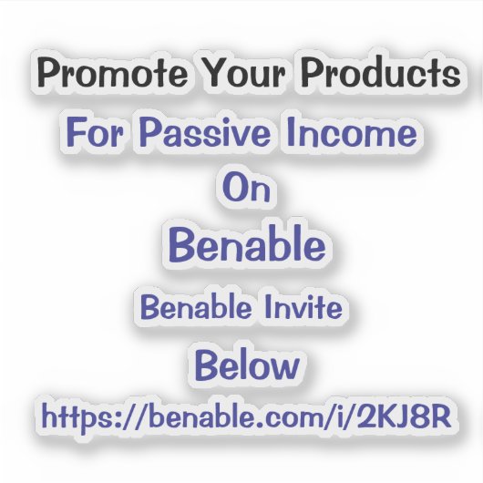 Promoot uw producten op Benable Invite Code  Sticker (Voorkant)